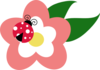 Flower With Ladybug Clip Art
